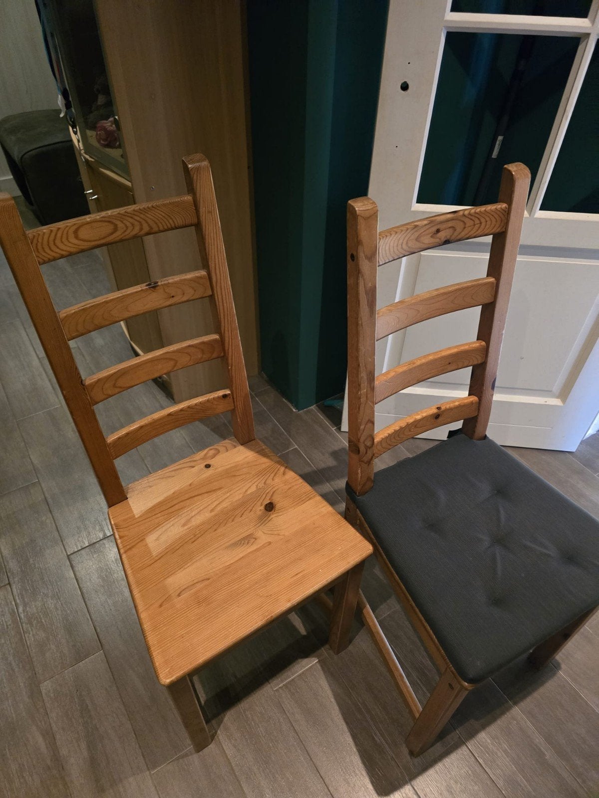 4 grenen Ikea eetkamerstoelen, Gebruikt, Overige kleuren, Ophalen of Verzenden, Vier