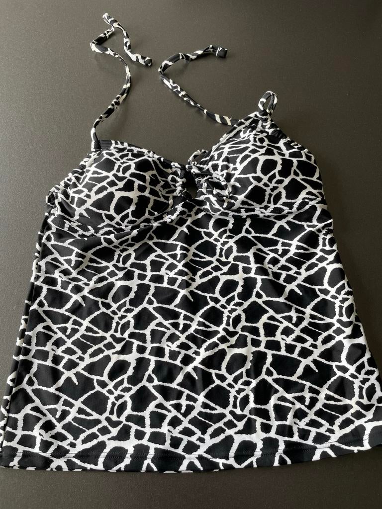 TweKa Tankinitop Zwart/Wit Maat 38, Ophalen of Verzenden, Zo goed als nieuw, Zwart, Bikini