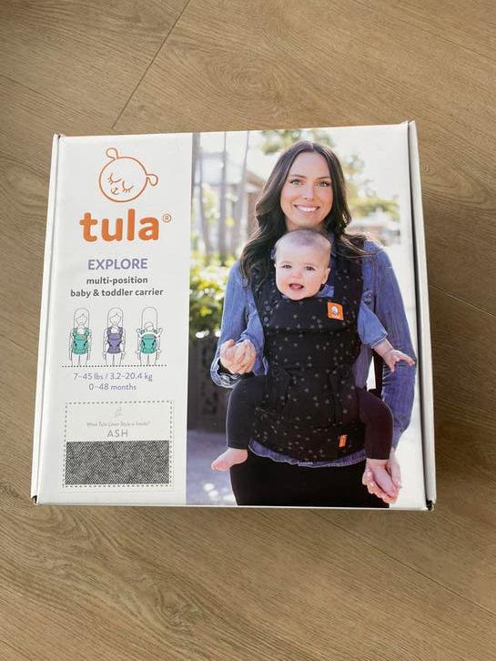 Draagzak van tula explorer linnen ash / grijs, Kinderen en Baby's, Babydragers en Draagdoeken, Buik of Rug, Zo goed als nieuw