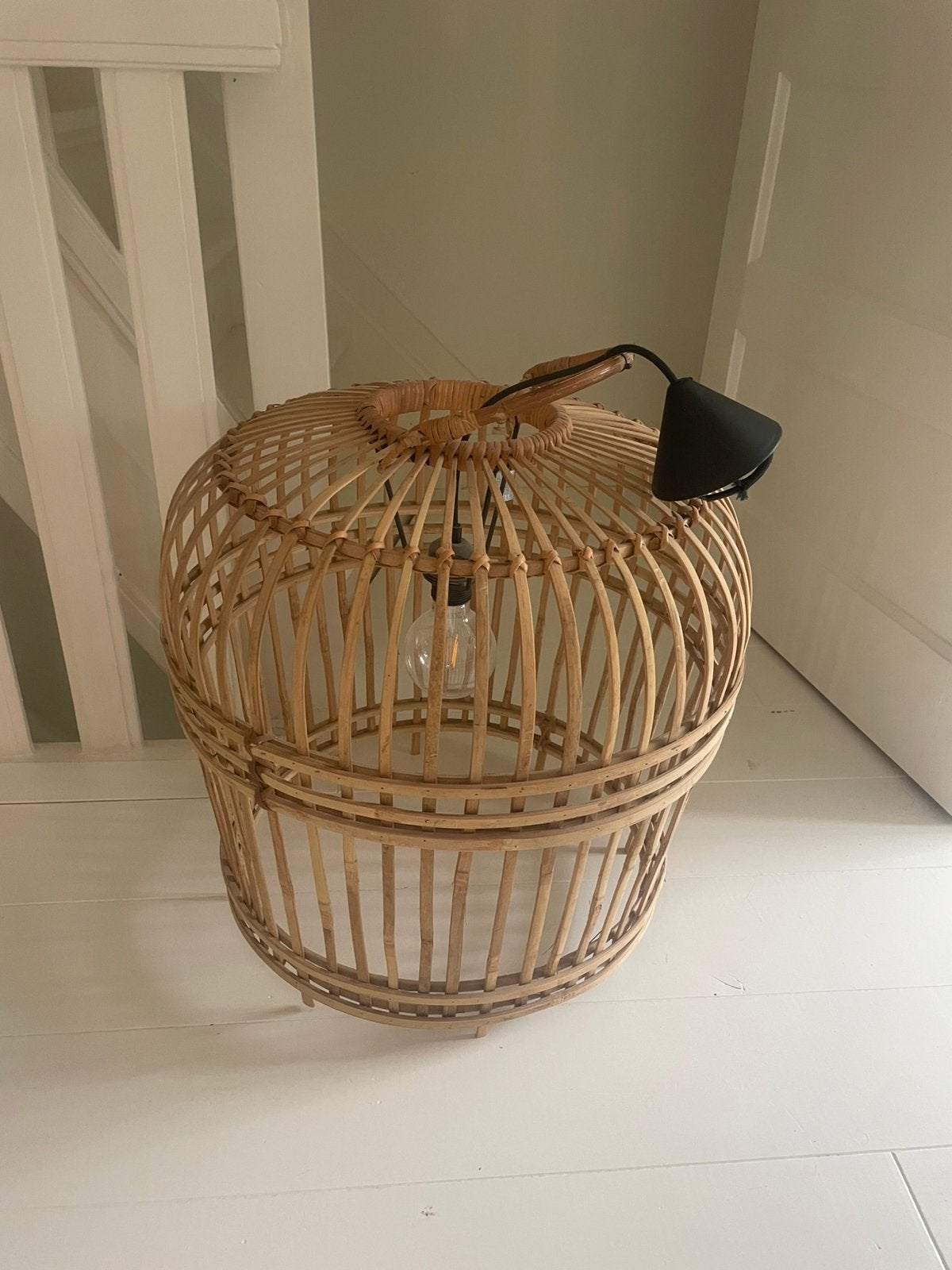 Rotan lampenkap, Ophalen, Zo goed als nieuw, Rond, Riet