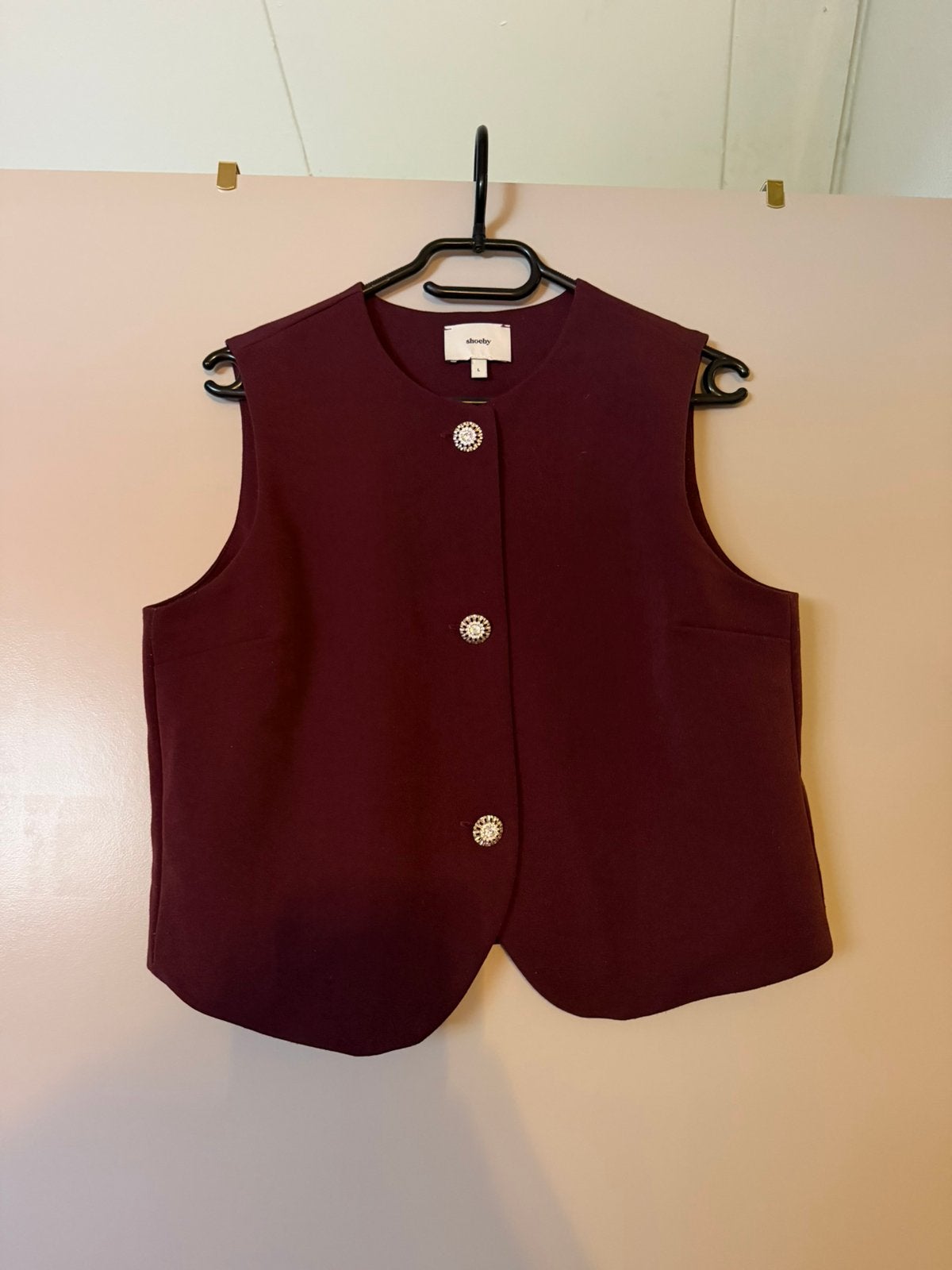 Shoeby gilet burgendy, Ophalen, Maat 42/44 (L), Zo goed als nieuw, Zonder mouw