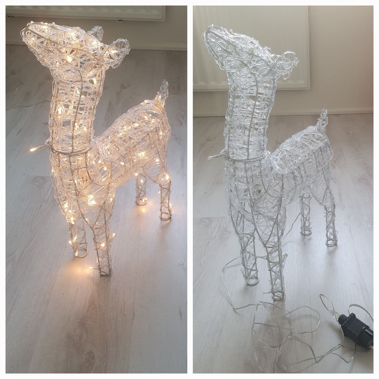 Te koop verlichte rendier, Ophalen