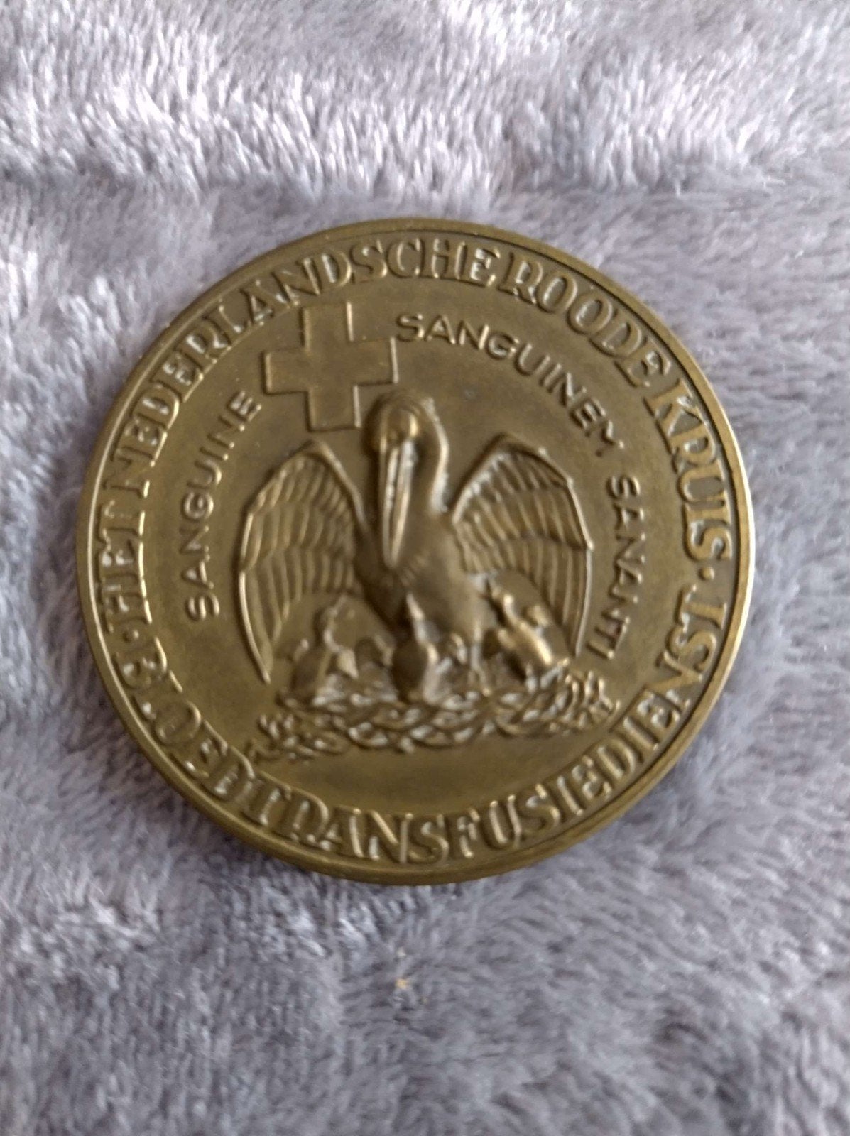 Bronzen penning Rode Kruis Bloedtransfusiedienst, Ophalen of Verzenden, Brons, Nederland