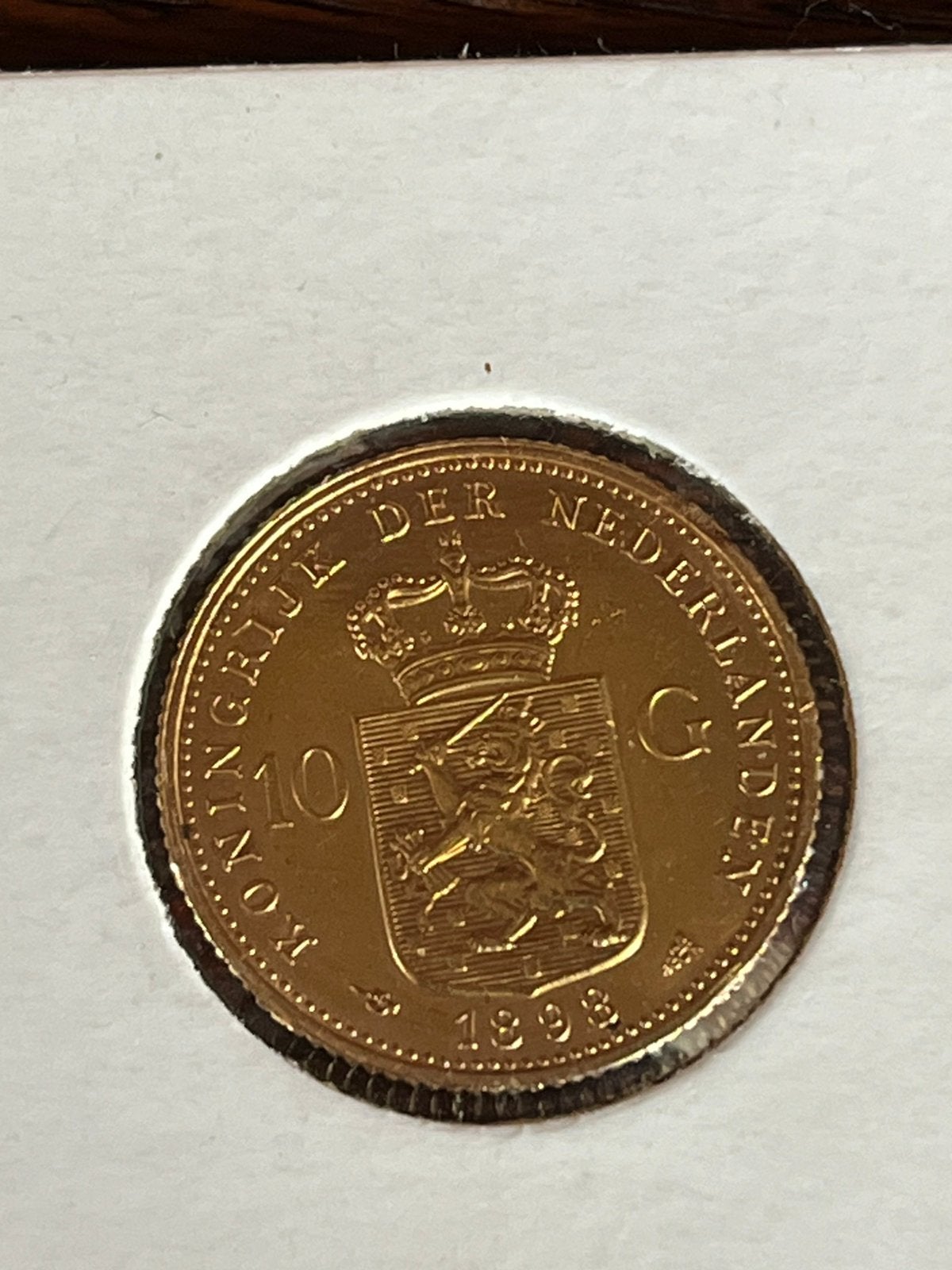 Goud tientje 1898, Ophalen of Verzenden, Koningin Wilhelmina, 10 gulden, Goud