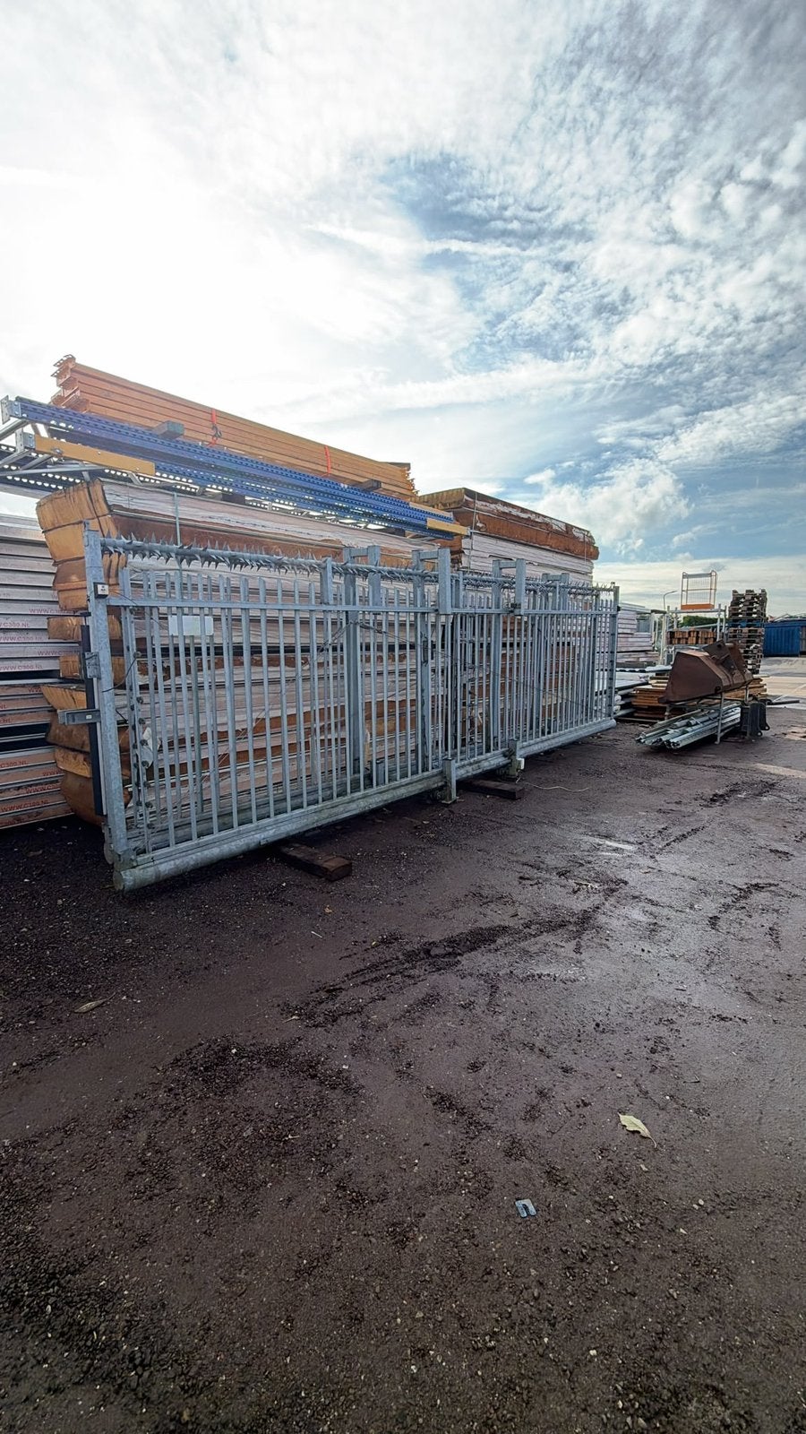Handbediende gegalvaniseerde schuifpoort hekwerk schuifhek, Tuin en Terras, Ophalen of Verzenden, IJzer, Spijlenhekwerk