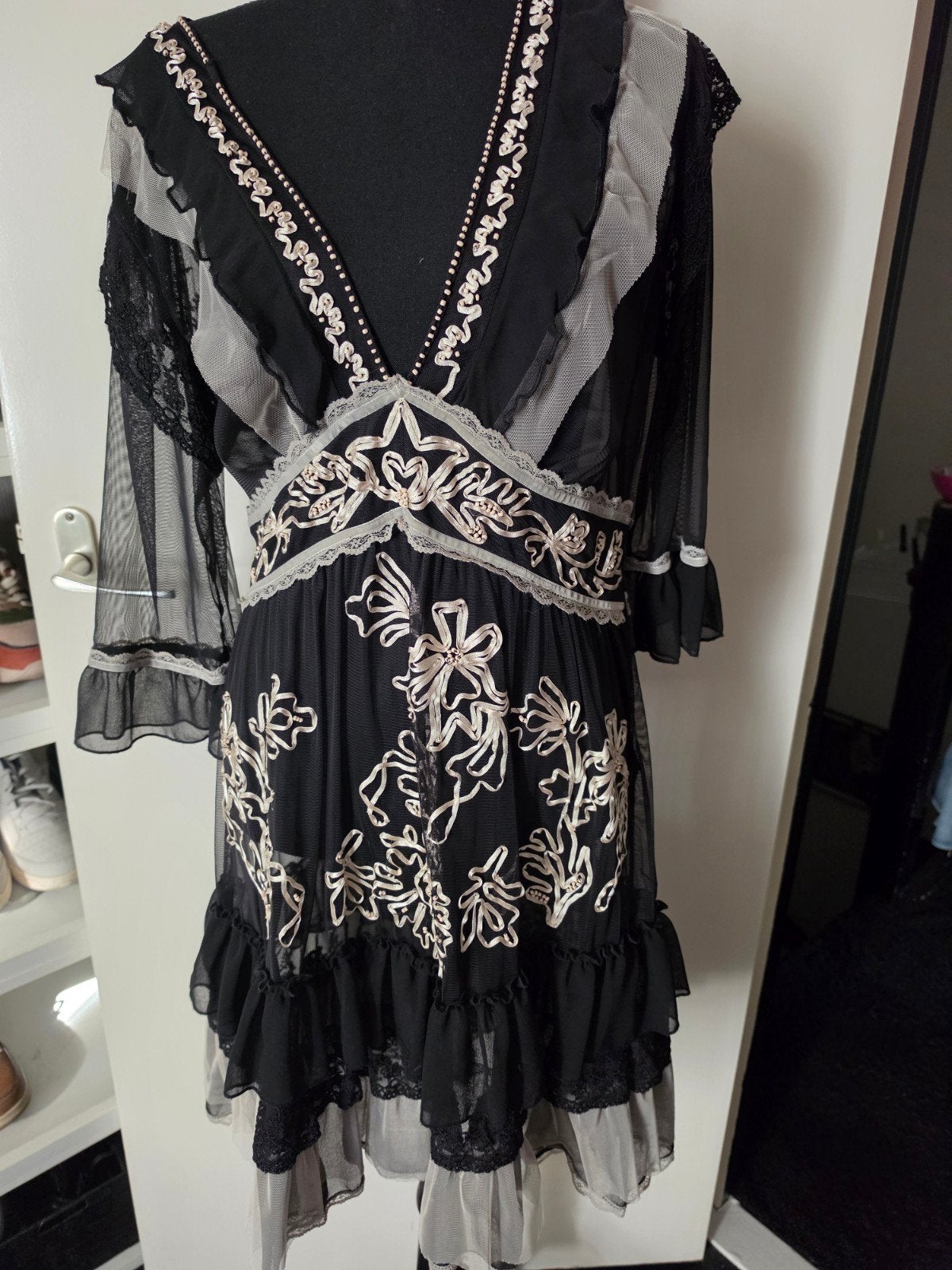 Superstar jurk maat 42, Verzenden, Zwart, Maat 42/44 (L), Gedragen