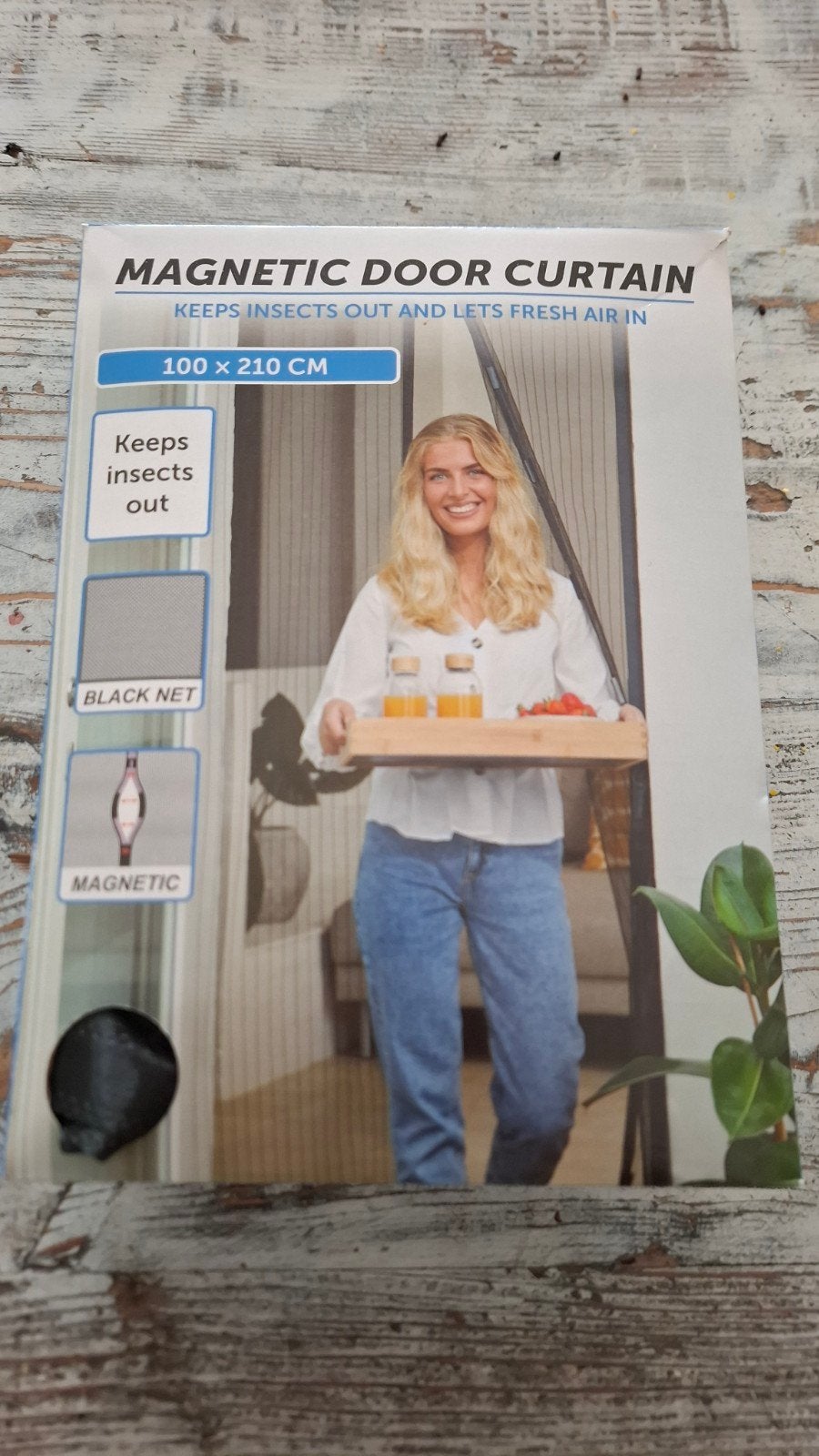 Magnetisch Horgaas Gordijn 100x210 cm - Zwart Net, Ophalen, Nieuw, Hordeur, 200 tot 215 cm