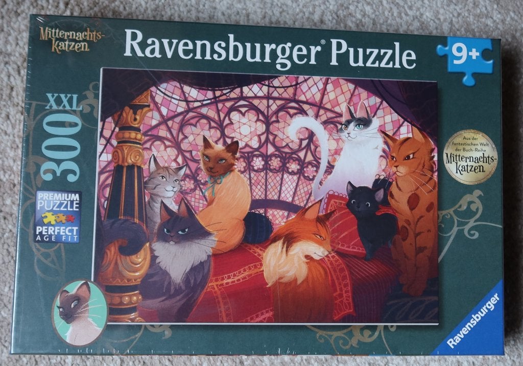 Legpuzzel Ravensburger – 300 stukjes – Mitternachts-Katzen, Hobby en Vrije tijd, Denksport en Puzzels, Nieuw, Legpuzzel, Minder dan 500 stukjes
