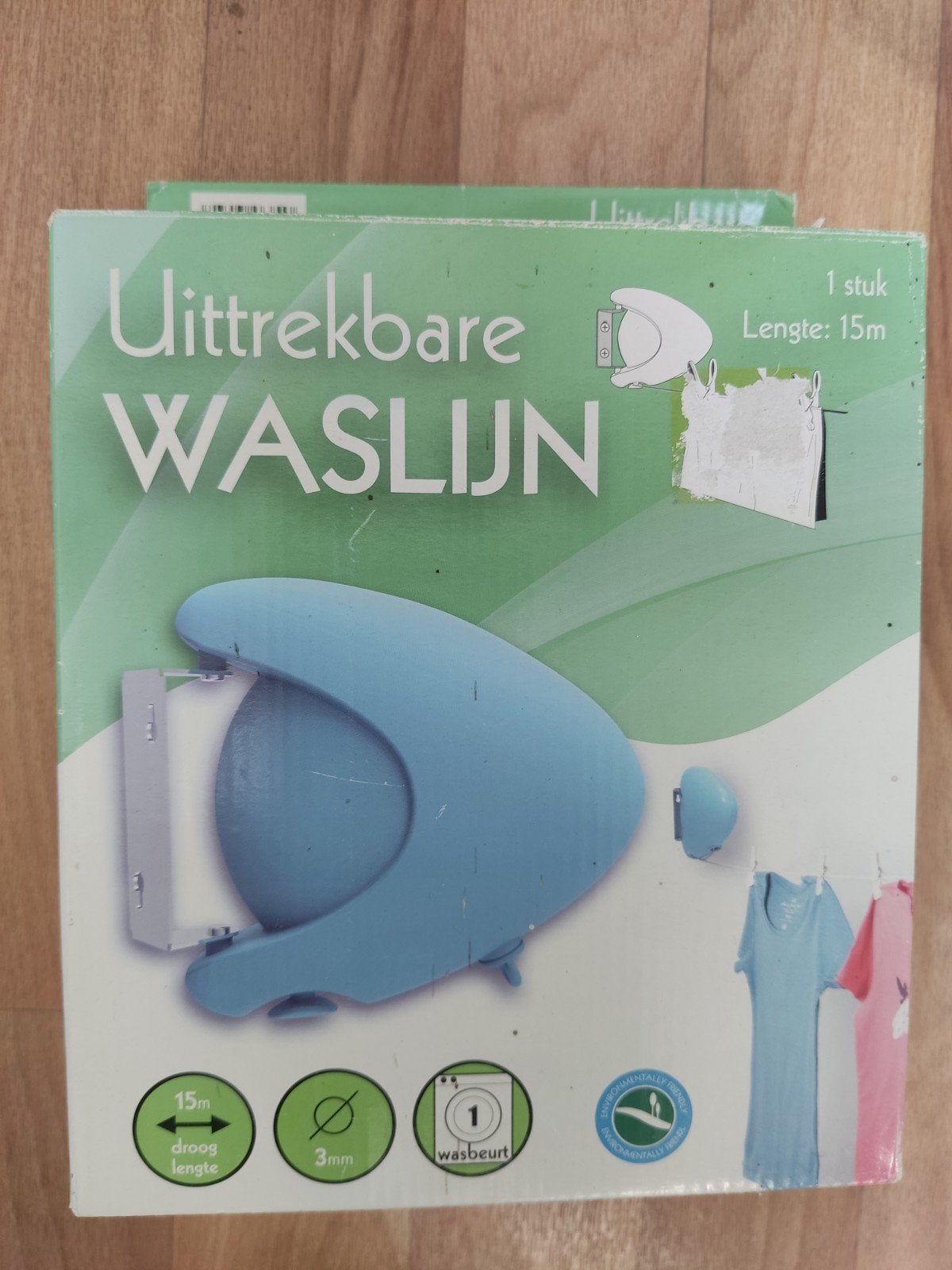 Nieuwe uittrekbare waslijn - 15m drooglengte, Ophalen of Verzenden, Nieuw