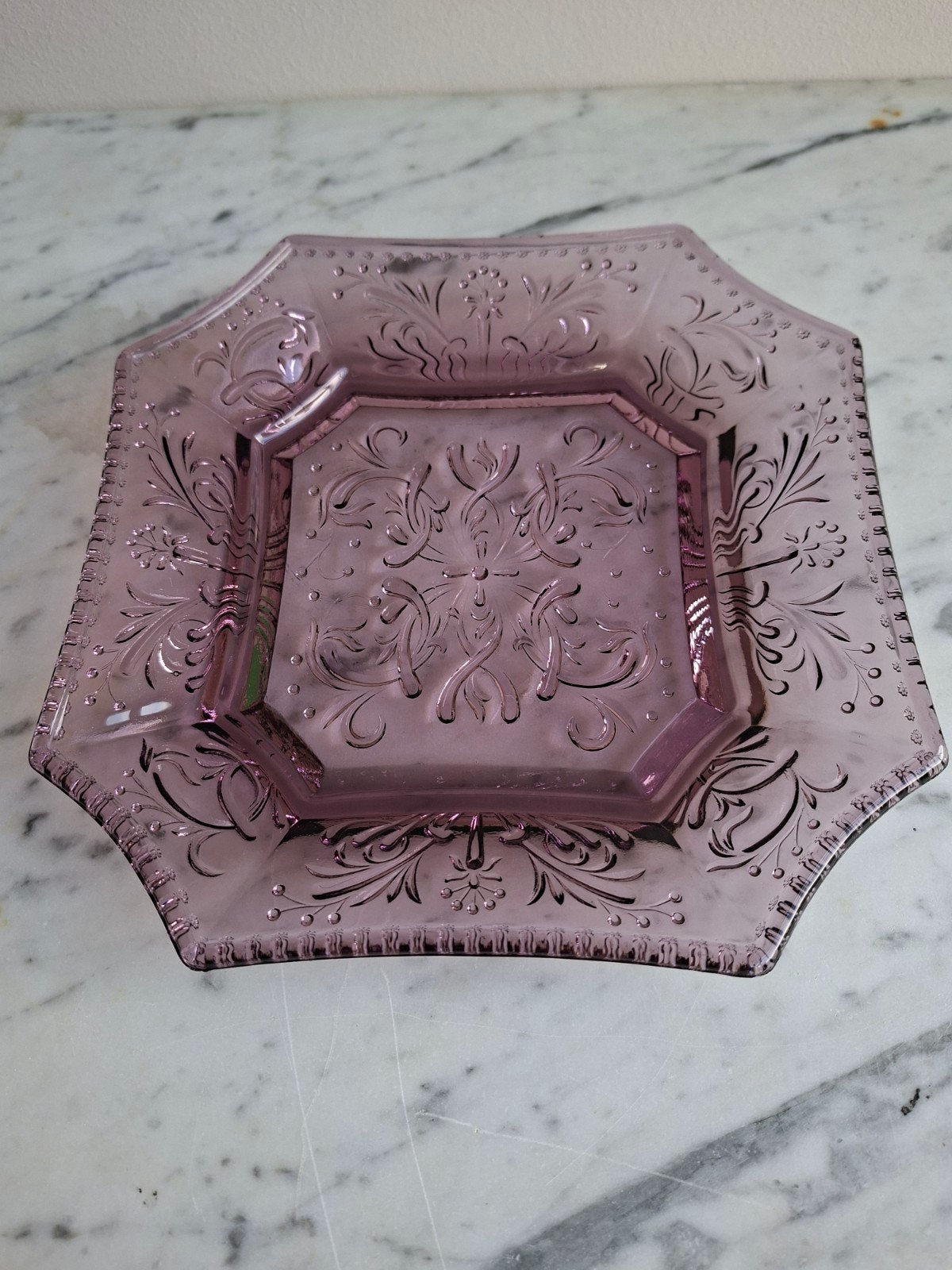 paarse vintage franse portieux schaal, Verzenden