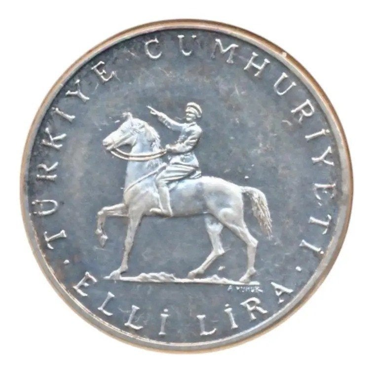 Turkije 50 Lira 1972, Ophalen of Verzenden, Midden-Oosten, Losse munt, Zilver