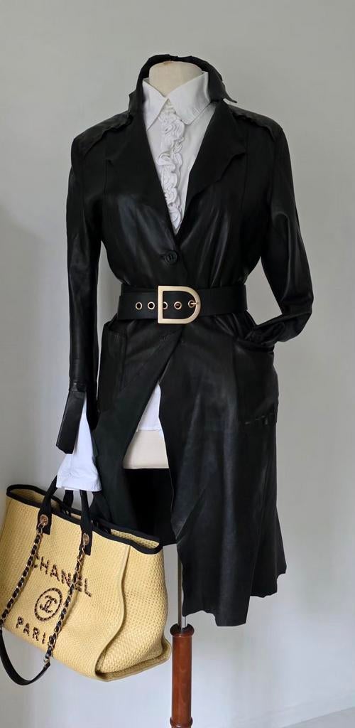Sylvie Schimmel zacht leren jas 40/42, Kleding | Dames, Jasjes, Kostuums en Pakken, Pauw Sylvie Schimmel, Verzenden, Zwart, Jasje