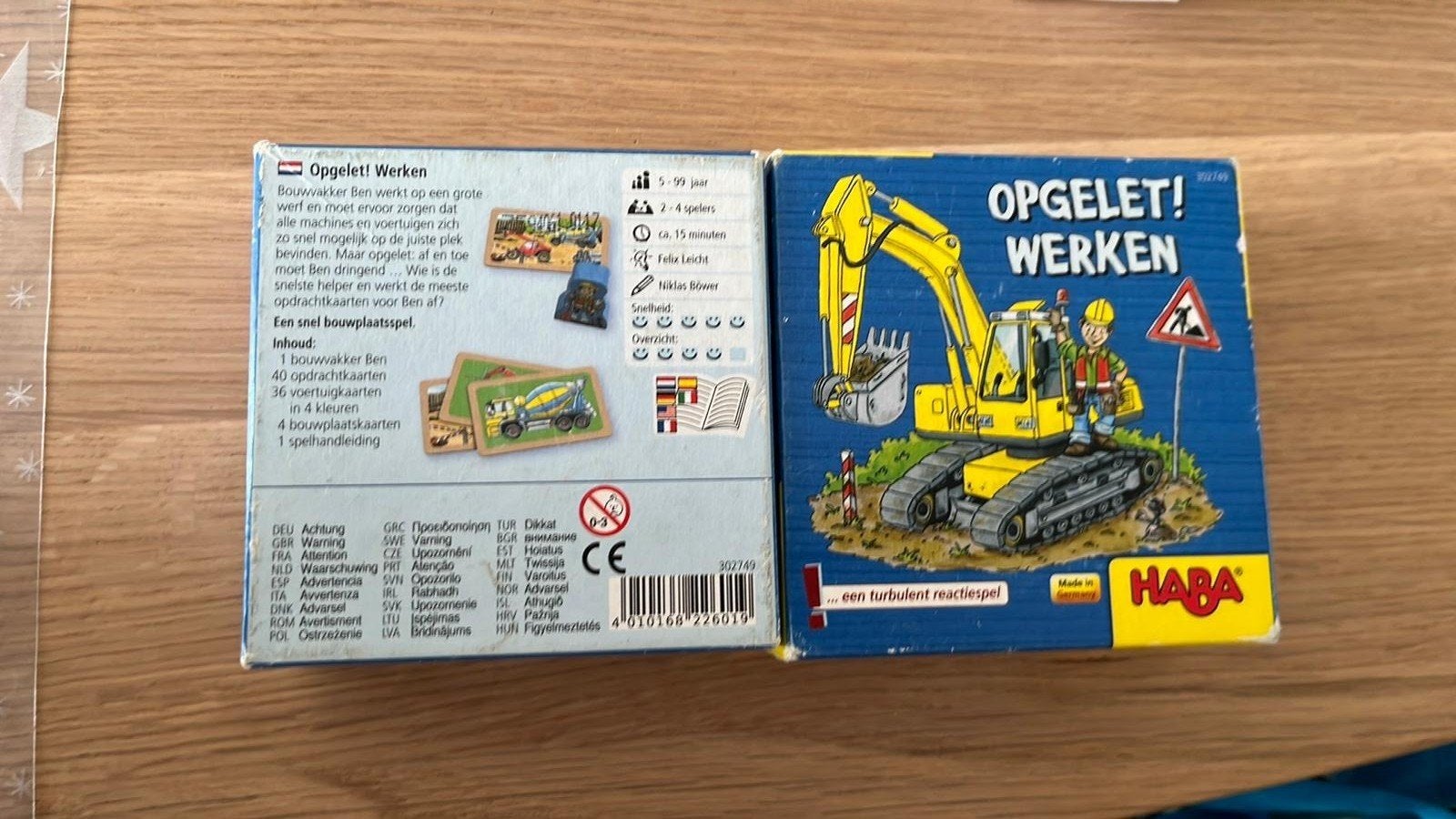 HABA Opgelet! Werken - Snel bouwplaatsspel voor kinderen, Ophalen of Verzenden, Zo goed als nieuw