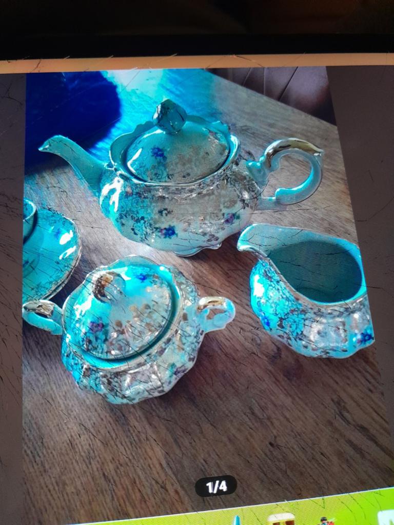 Antieke servies puntgaaf., Ophalen of Verzenden, Goud, Goud, Dame