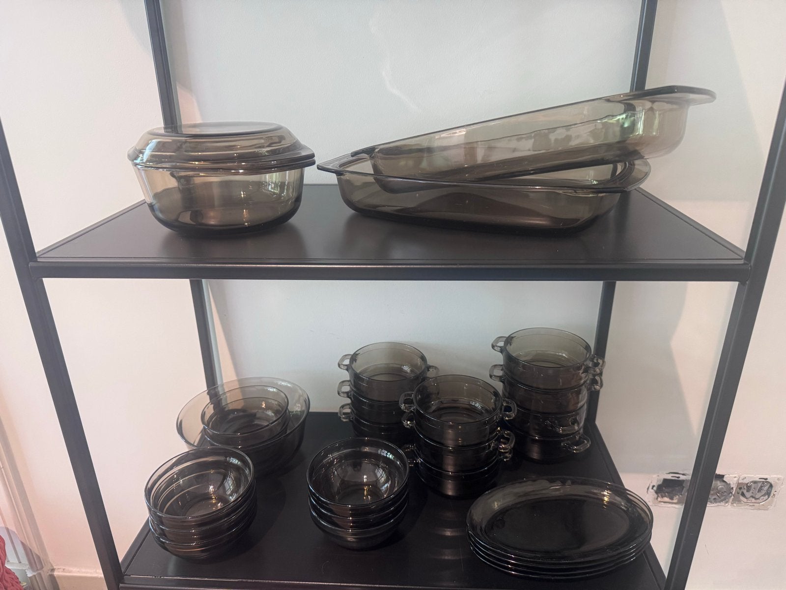Grote Arcoroc Vintage Rookglas Servies Collectie (26 stuks), Ophalen of Verzenden