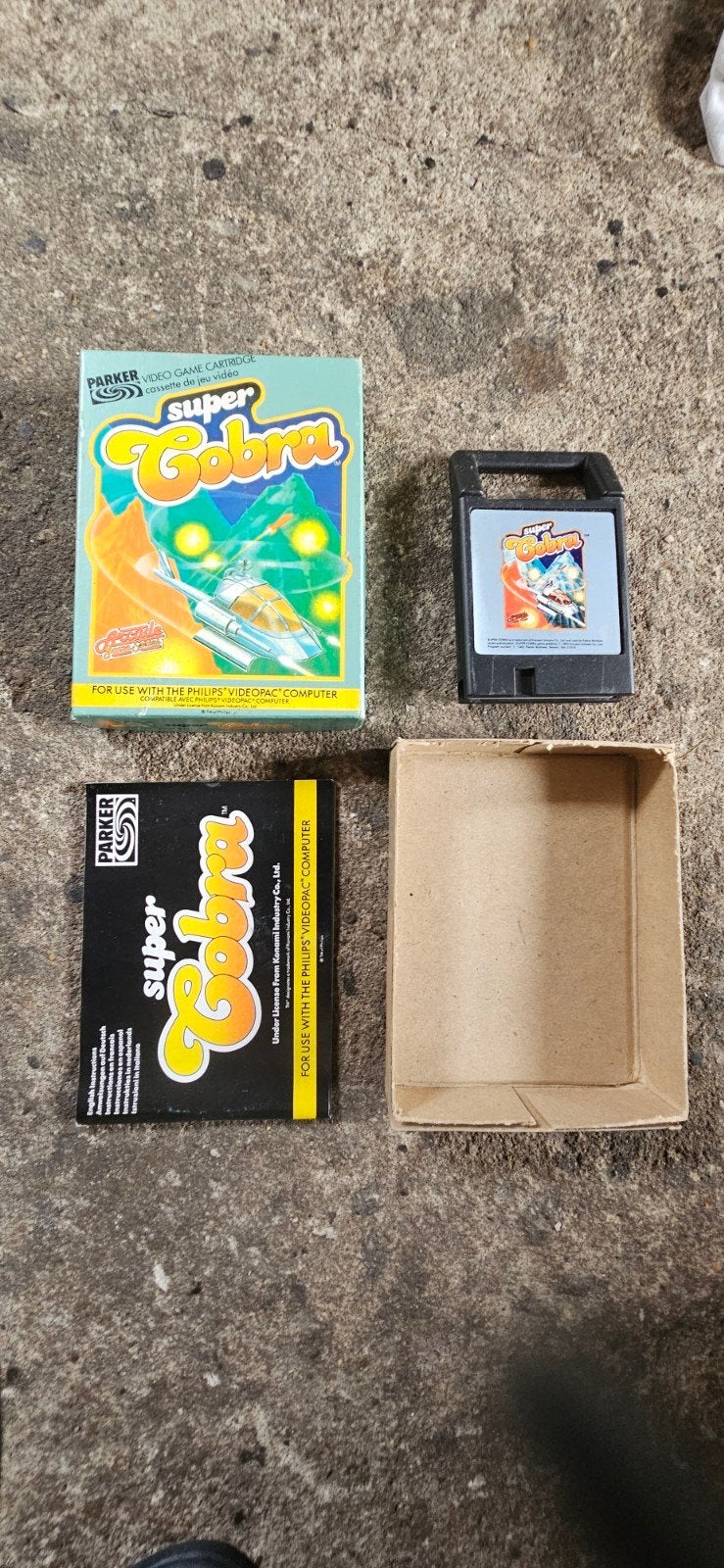 Super Cobra Videopac Game Cartridge met doos en handleiding, Ophalen of Verzenden, Overige merken, Gebruikt