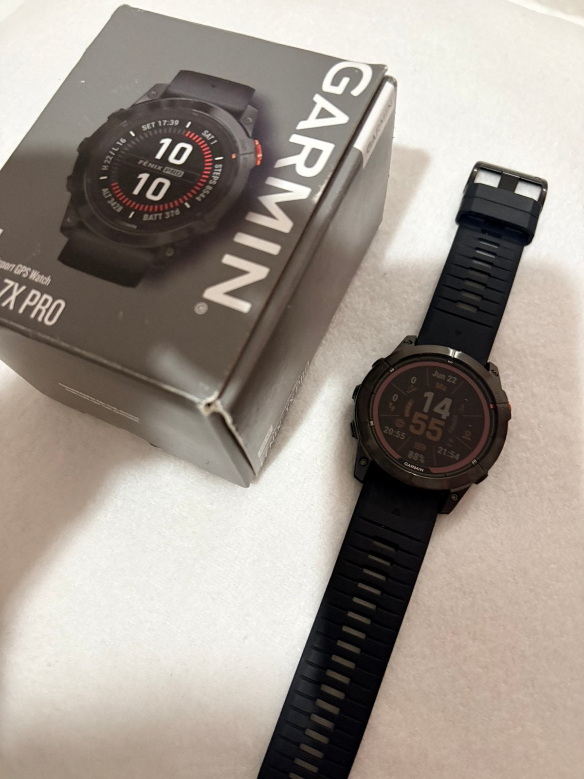 Garmin Fenix 7X Pro Solar, Sieraden, Tassen en Uiterlijk, Sporthorloges, Ophalen of Verzenden, Zo goed als nieuw, Zwart, Android