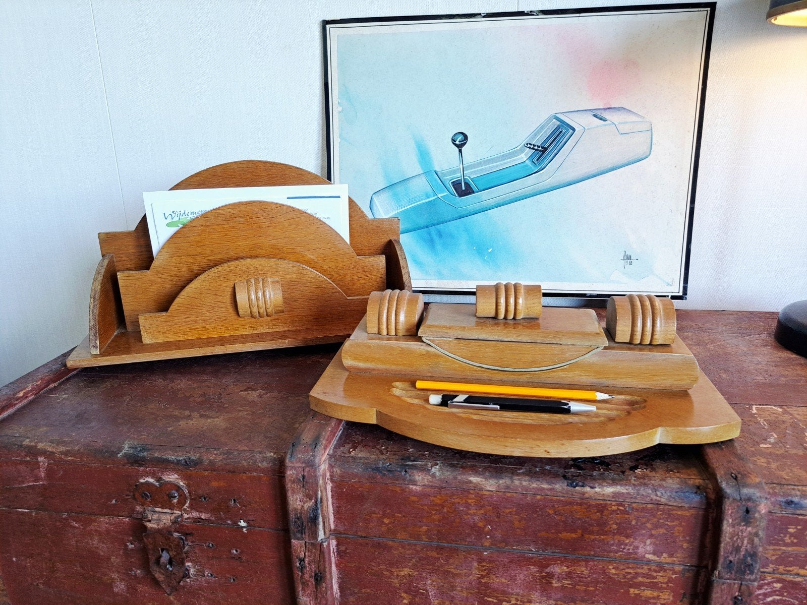 Art Deco Bureauset (2-delig) – Amsterdamse school, Ophalen of Verzenden