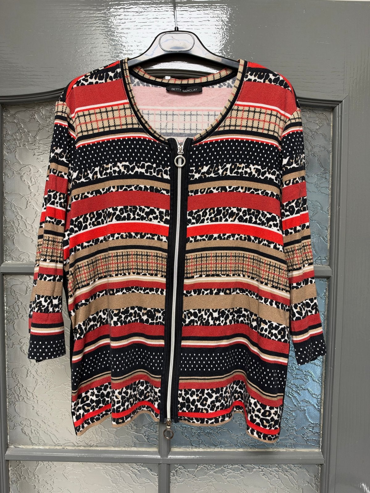 Betty Barclay vest met rits en dierenprint - Maat 46, Ophalen of Verzenden, Zo goed als nieuw, Maat 46/48 (XL) of groter, Meerkleurig