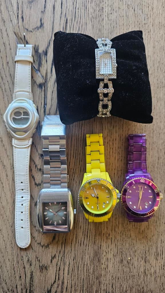 5 dameshorloges: Baby-G, Diesel, Otazu & 2x Ice-Watch, Overige merken, Overige materialen, Gebruikt, Polshorloge