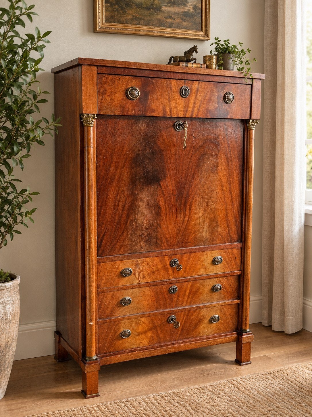 Prachtige Antieke Empire Mahonie Secretaire!, Ophalen