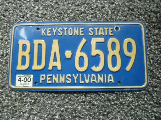 Kentekenplaat licenseplate Pennsylvania Keystone State 00 US, Verzenden, Gebruikt, Auto's