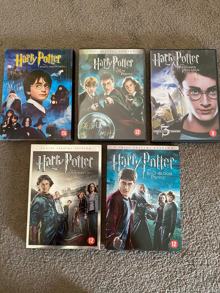 Harry Potter DVD's - Deel 1, 3, 5, 6, 7, Ophalen of Verzenden, Zo goed als nieuw