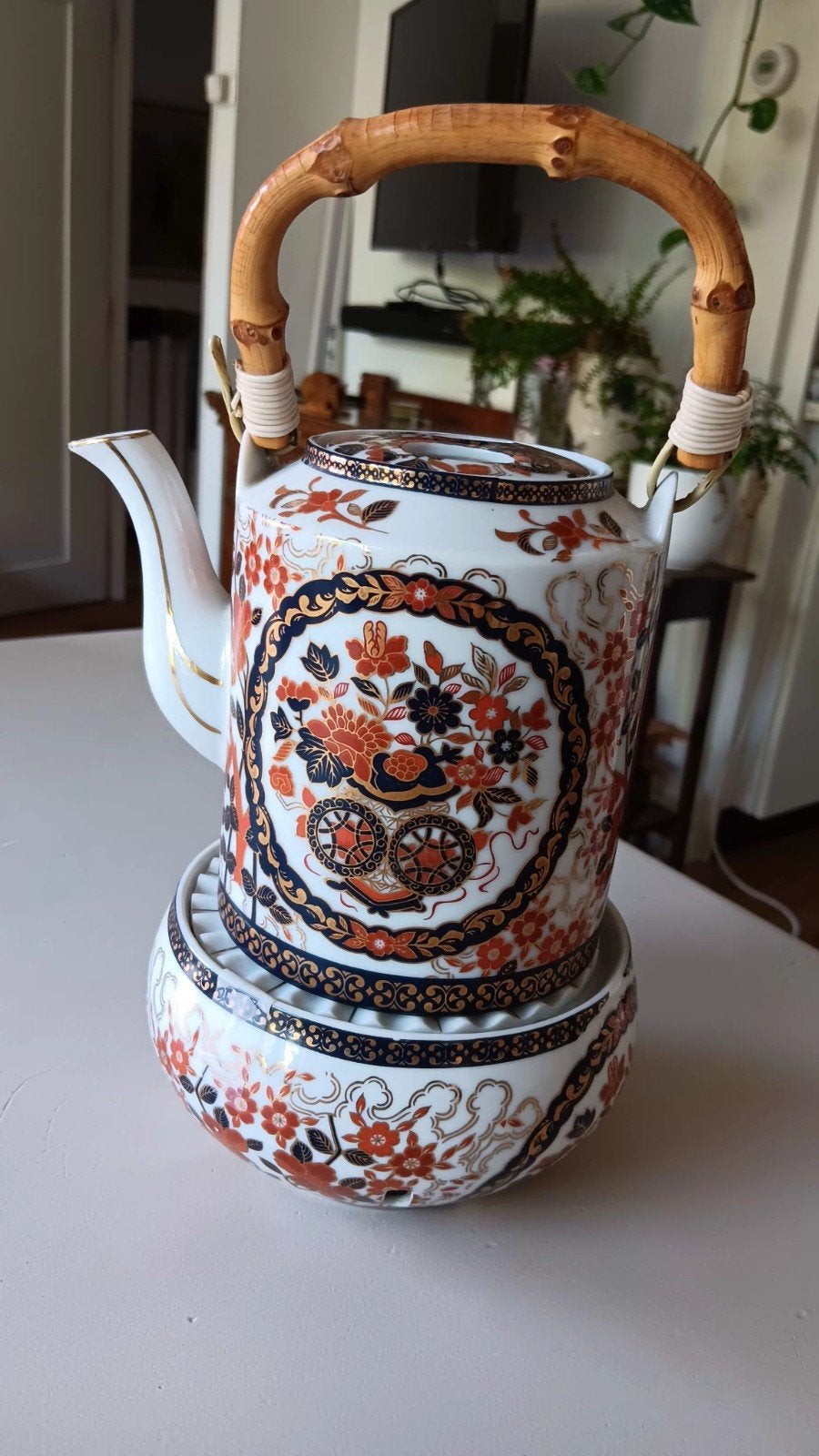 Theepot en warmhouder gold kabuki., Antiek en Kunst, Ophalen of Verzenden
