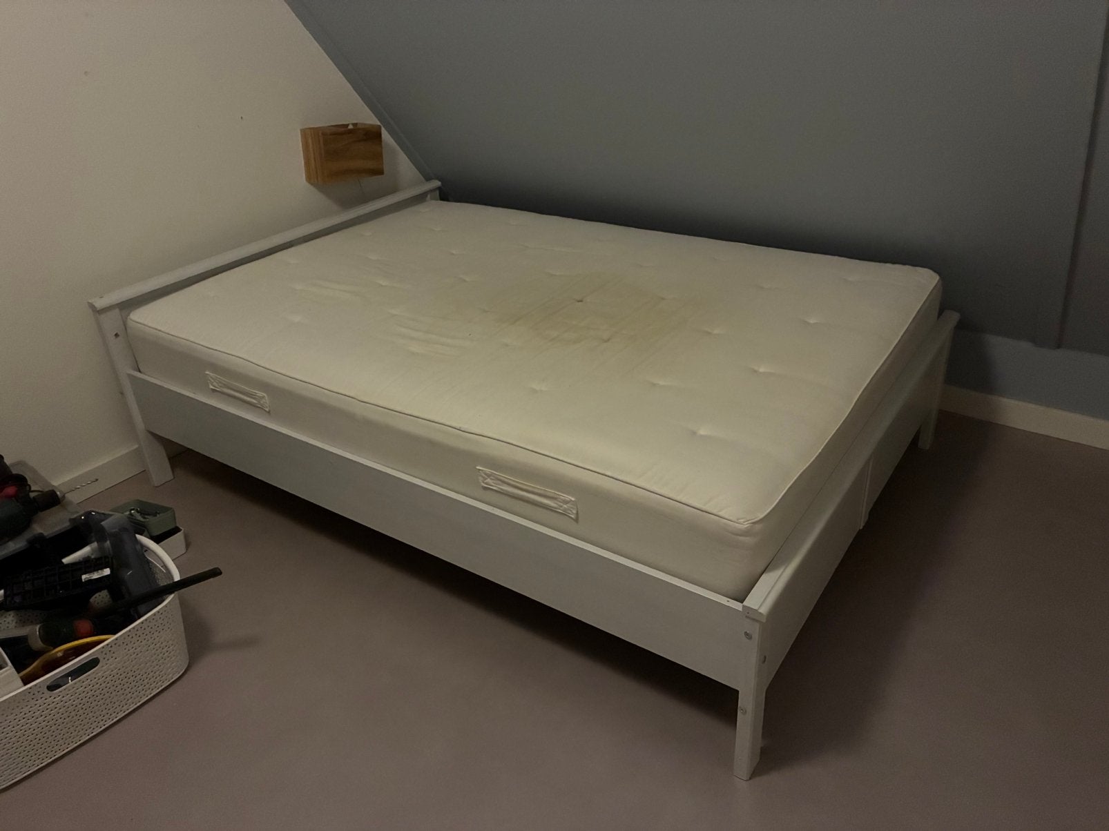 Ikea bed 140 x 200 incl matras, Ophalen, Gebruikt, Wit, Tweepersoons