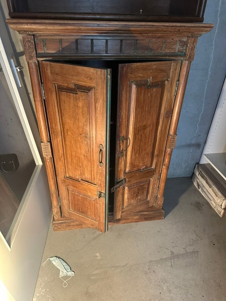 Karakteristieke koloniale kast – Massief hout, Ophalen, 100 tot 150 cm, 100 tot 150 cm, Koloniaal