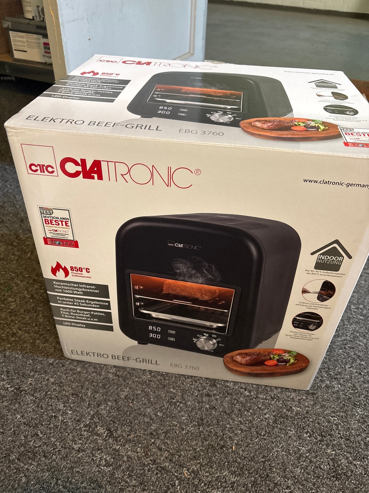 Clatronic EBG 3760 Elektro Beef-Grill 850C - Nieuw in doos, Ophalen of Verzenden, Nieuw
