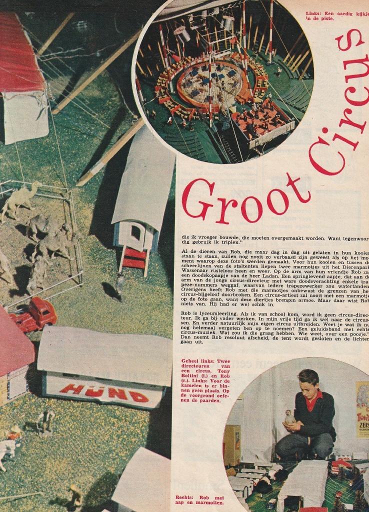 Vintage knipsel 1962 groot circus van kleine Rob, Verzamelen, Tijdschriften, Kranten en Knipsels, Verzenden, 1960 tot 1980, Nederland