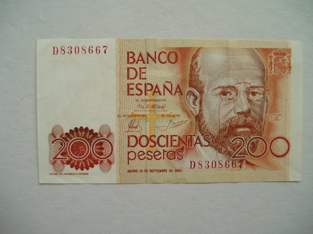 1151. Spanje, 200 pesetas 1980 Clarin., Verzenden, Overige landen, Los biljet