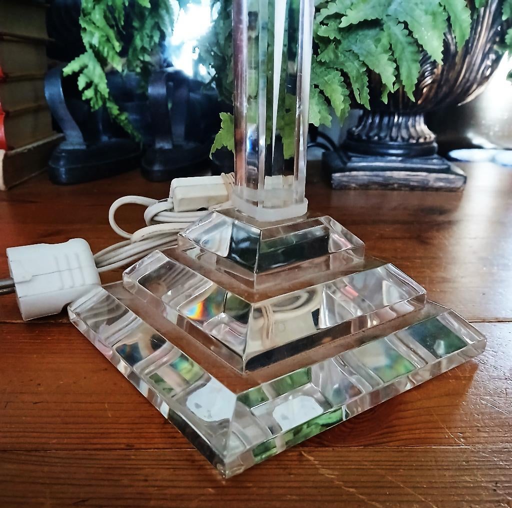 Twee vintage tafellamp van plexiglas perspex, Ophalen of Verzenden