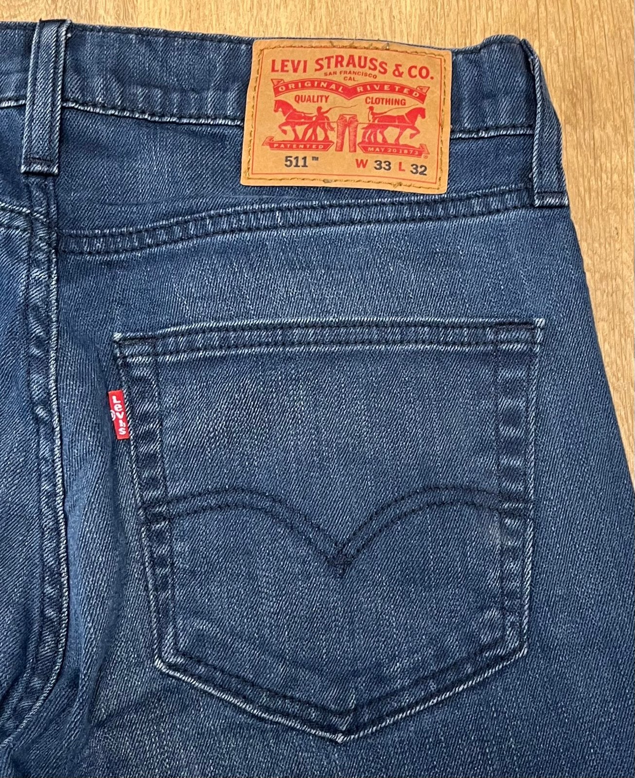 Levi’s 511 slim fit jeans marineblauw - Maat W33 L32, Ophalen of Verzenden, Zo goed als nieuw, Blauw, W33 - W34 (confectie 48/50)