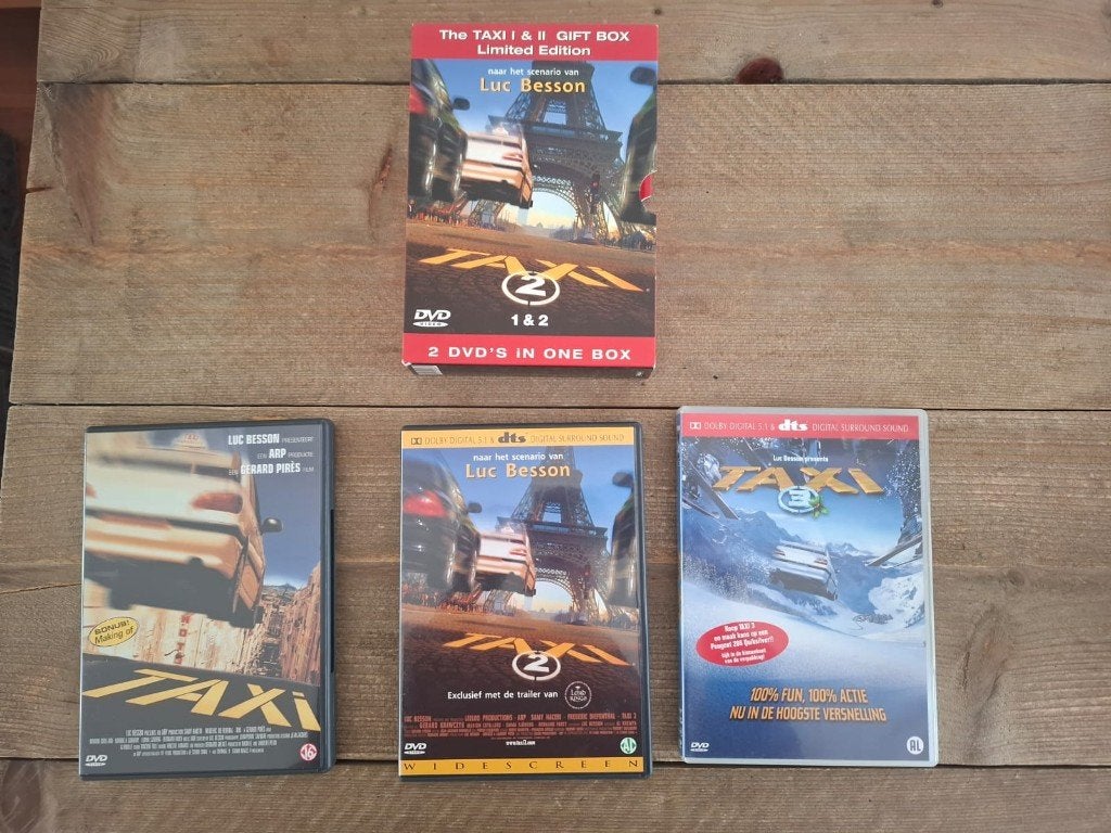 Taxi Deel 1, 2 en 3 DVD set, Alle leeftijden, Ophalen of Verzenden, Zo goed als nieuw, Actie