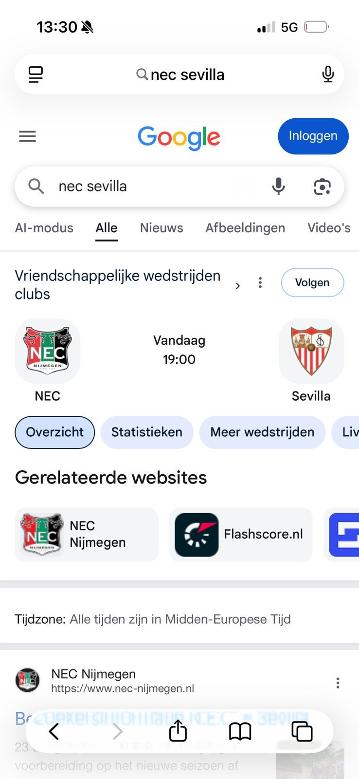 1 kaart gezocht nec sevilla, Eén persoon