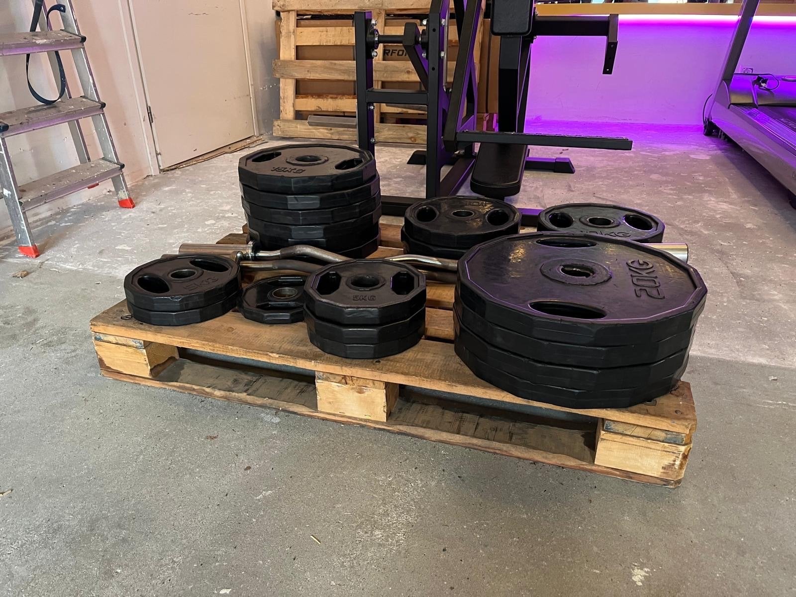 Halterschijven set 250 kg, Halterschijven, Gebruikt, Divers, Ophalen of Verzenden