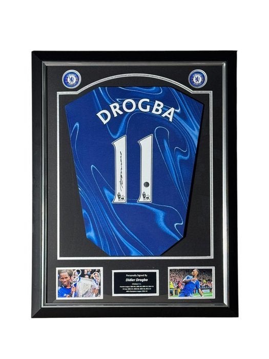 Didier Drogba Signed Chelsea Jersey Premium Frame, Buitenlandse clubs, Shirt, Ophalen of Verzenden, Zo goed als nieuw