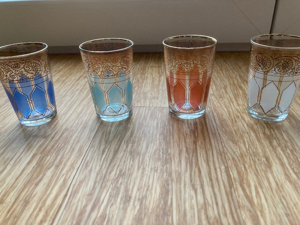 Tchibo oriëntalische glazen (4 stuks), Ophalen of Verzenden, Zo goed als nieuw, Overige typen