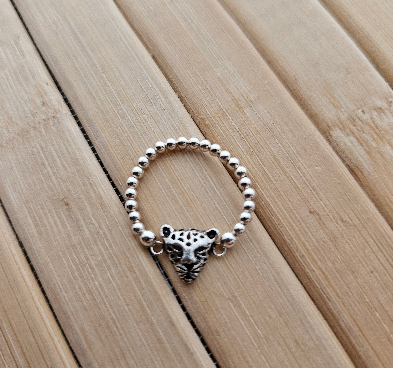 sterling zilveren bolletjes ring tijger, Sieraden, Tassen en Uiterlijk, Ringen, Ophalen of Verzenden, Dame, Zilver, Zilver