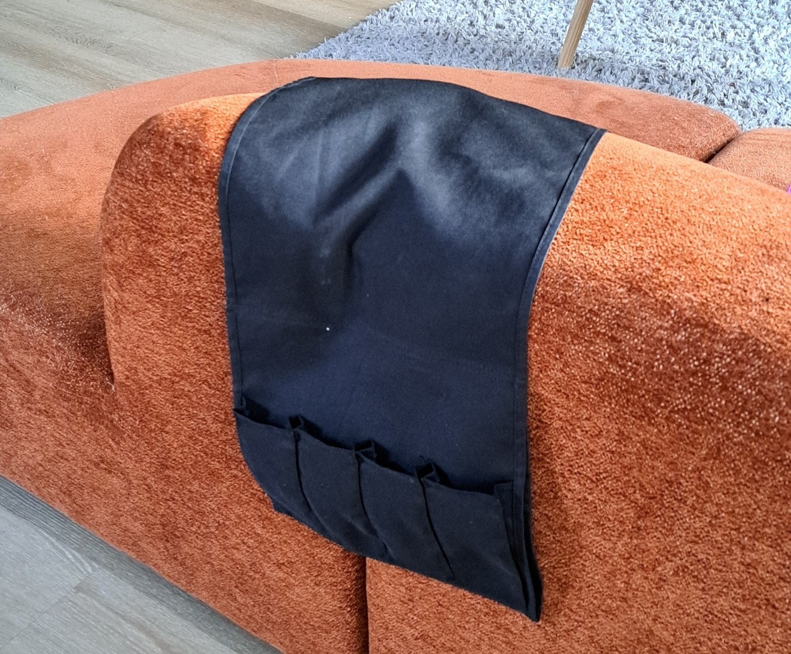 Zwarte bank organizer met 4 vakken Ikea, Ophalen of Verzenden, Zo goed als nieuw, Zwart, Textiel