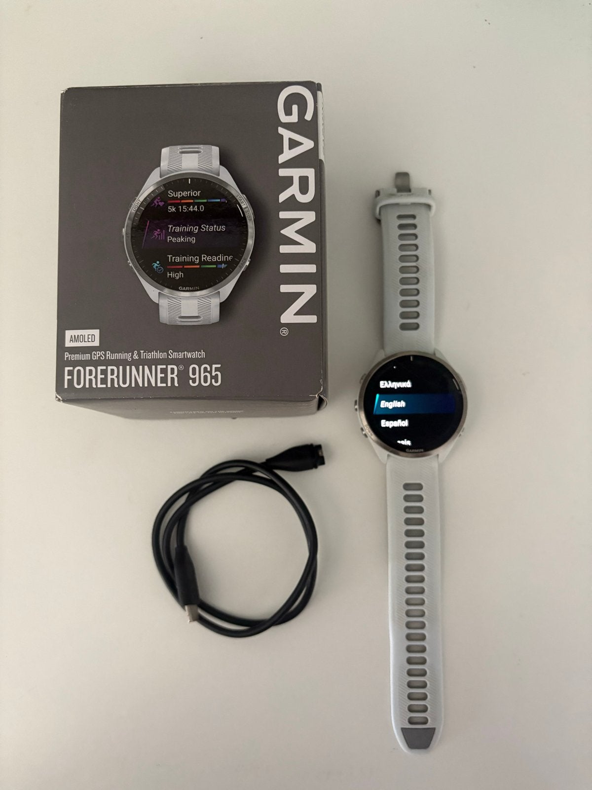 Garmin Forerunner 965 - Licht beschadigd, perfecte deal!, Zwart, Ophalen of Verzenden, Waterdicht, Android