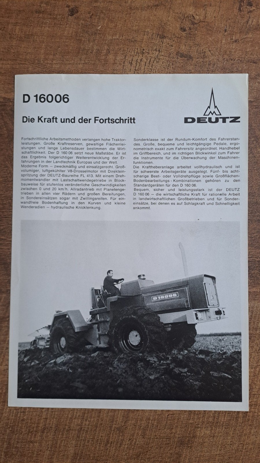 oude zeldzame folder DEUTZ D 16006 kniktractor, kniktrekker, Boeken, Ophalen of Verzenden, Zo goed als nieuw, Folder