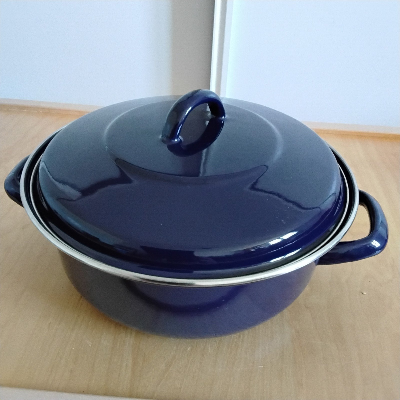 Emaille braadpan in nieuwstaat. Doorsnee 25 cm, Ophalen of Verzenden, Zo goed als nieuw, Overige materialen
