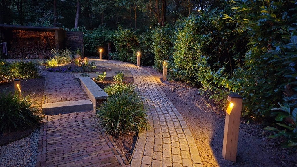 Maatwerk Houten Tuinverlichting | Eiken, Douglas, Robinia, Minder dan 50 watt, Waterbestendig, Staande lamp, Nieuw