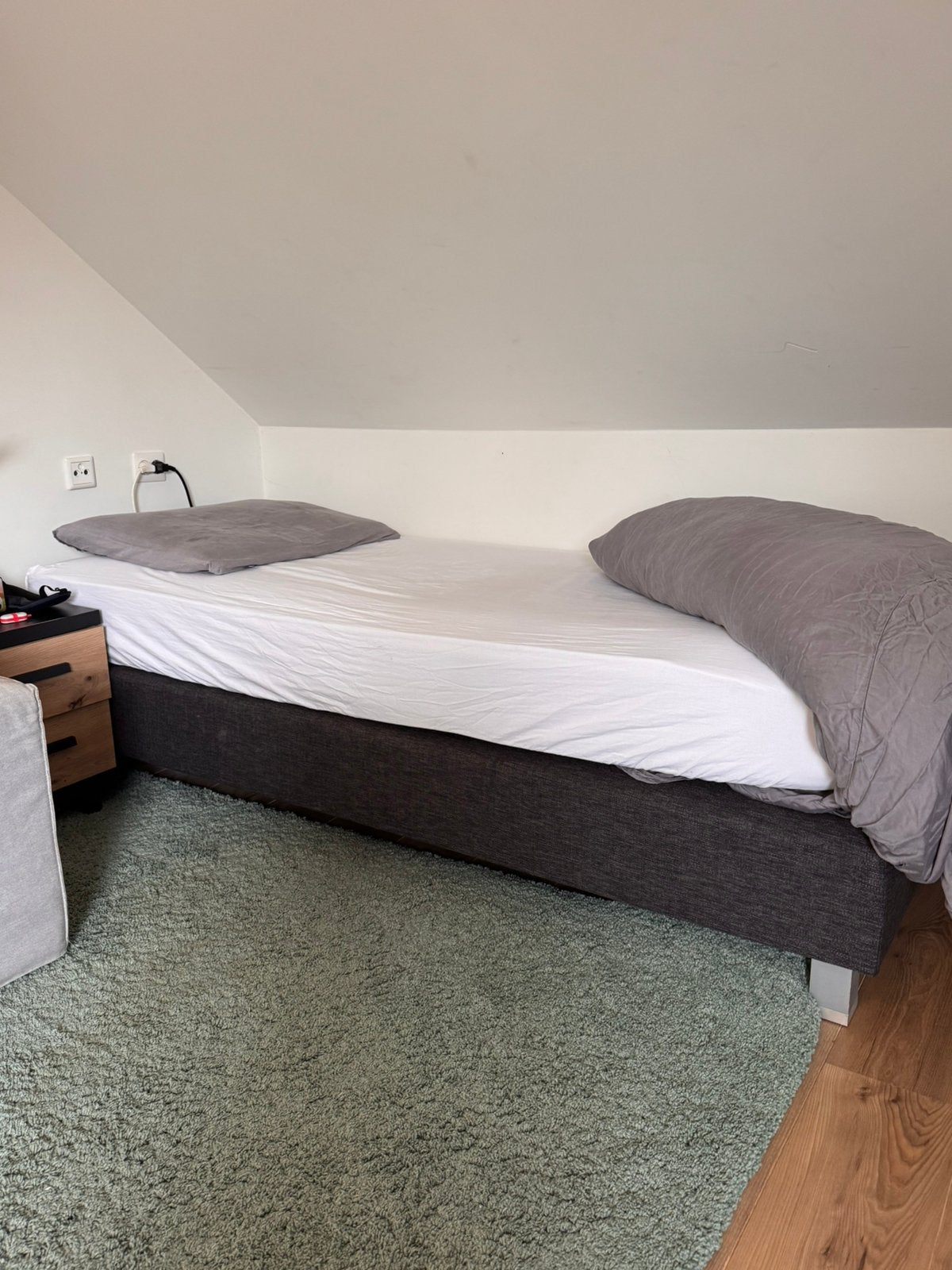 Eenpersoons boxspring, Ophalen, Zo goed als nieuw, Eenpersoons, 90 cm