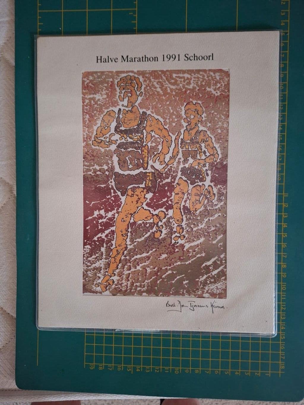 tekening Halve Marathon 1991 Schoorl *get. B-J.T.Keiser, Sport en Fitness, Overige merken, Overige typen, Nieuw, Ophalen of Verzenden