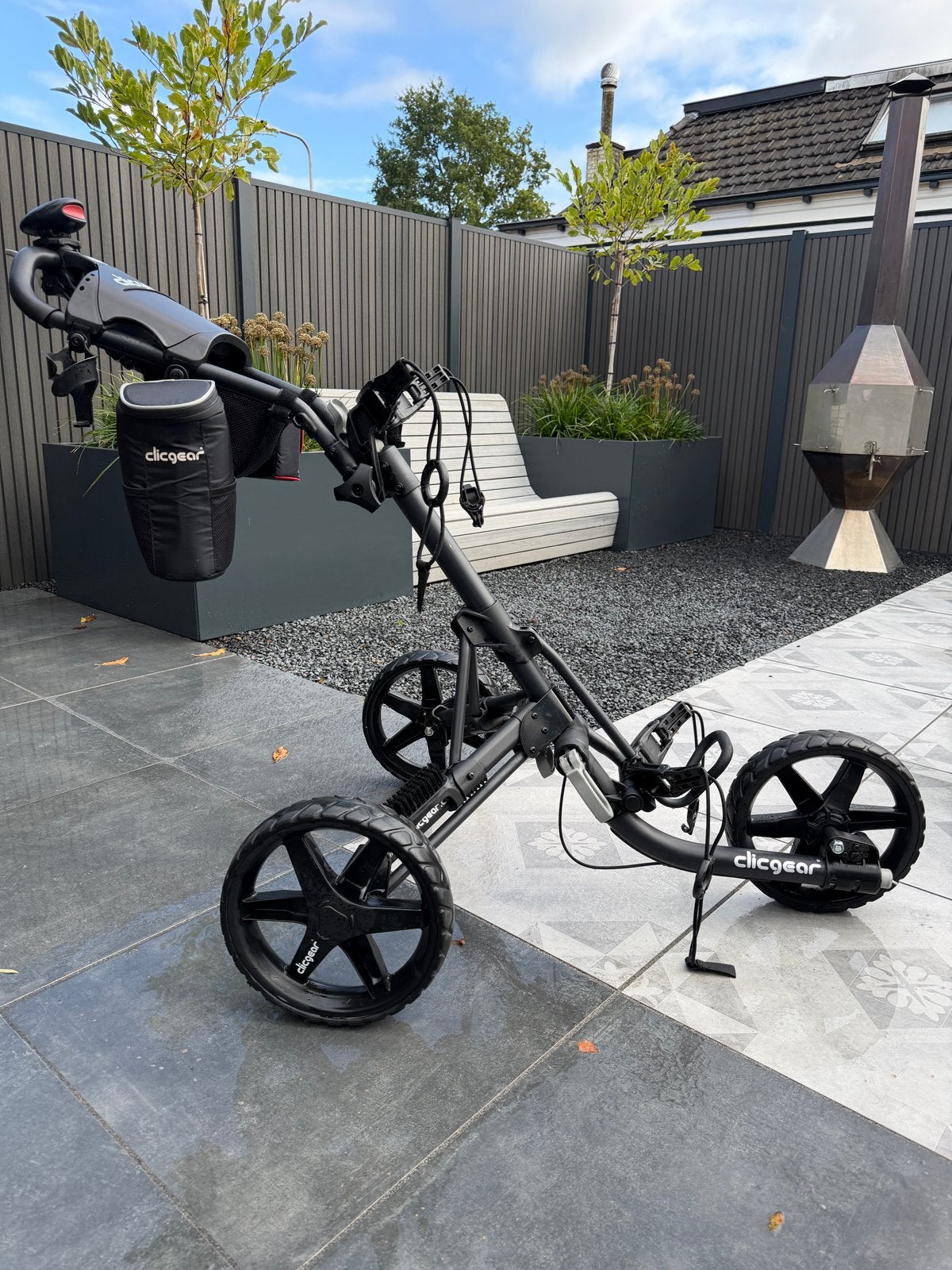 Clicgear 3.5+ Golfkar Zwart met vele opties, Ophalen, Zo goed als nieuw, Golfkar, Overige merken