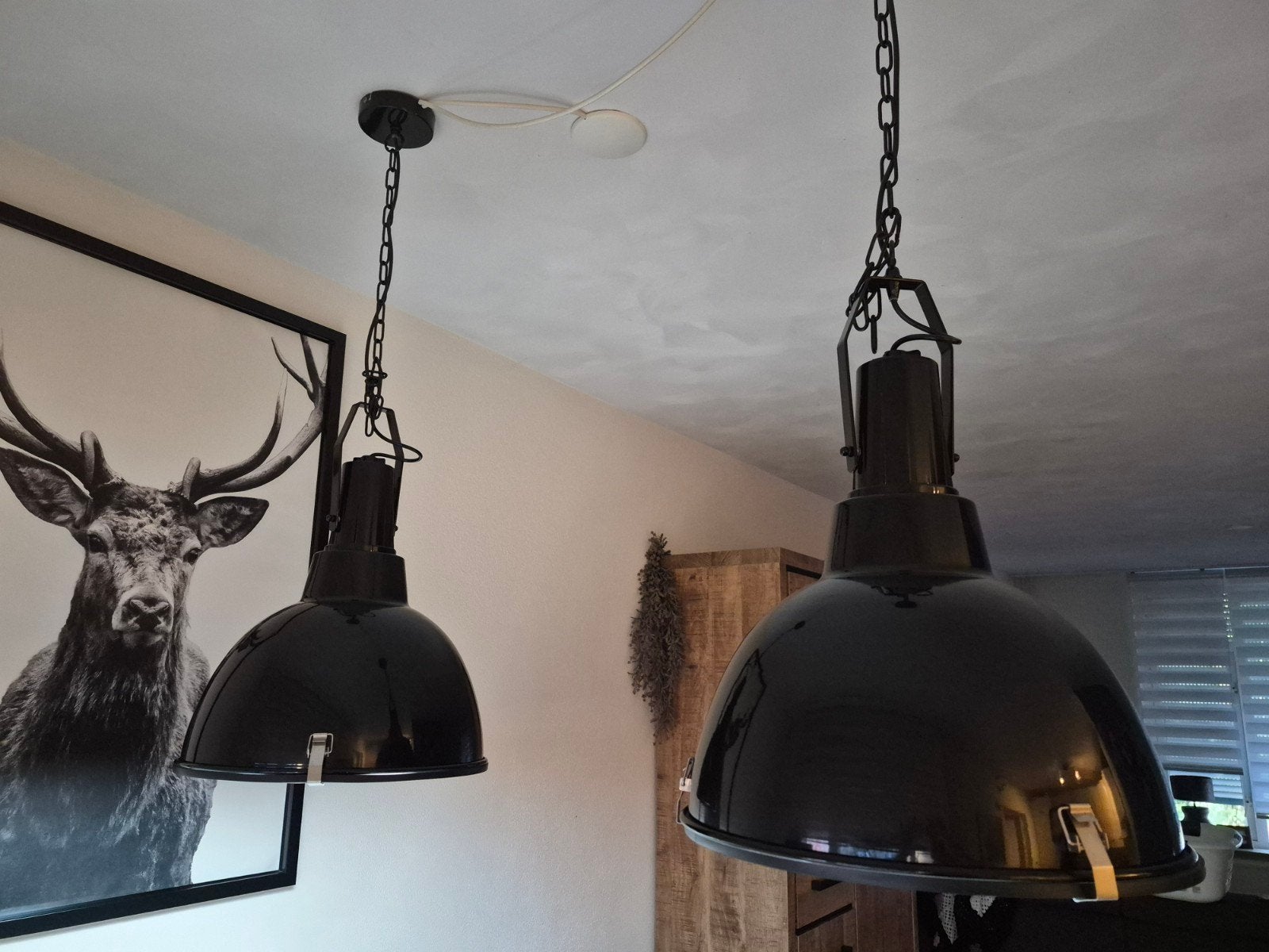 Mooie Industriële Hanglampen - Set van 2, Ophalen, Gebruikt, Metaal, Industrieel